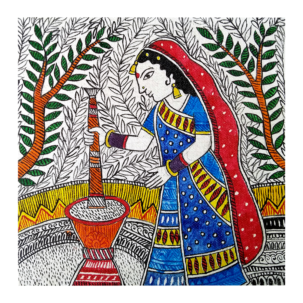 Madhubani Art on Canvas DIY Kit by Penkraft